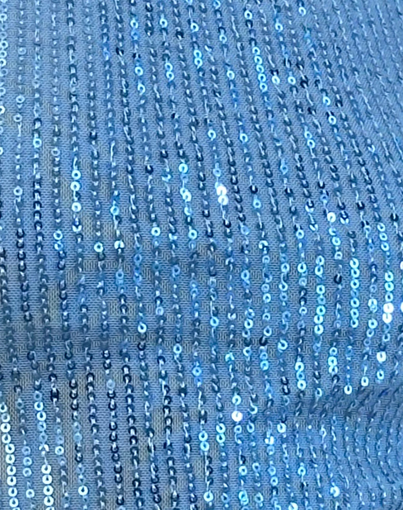 Image of Hala Top in Drape Mini Sequin Light Blue