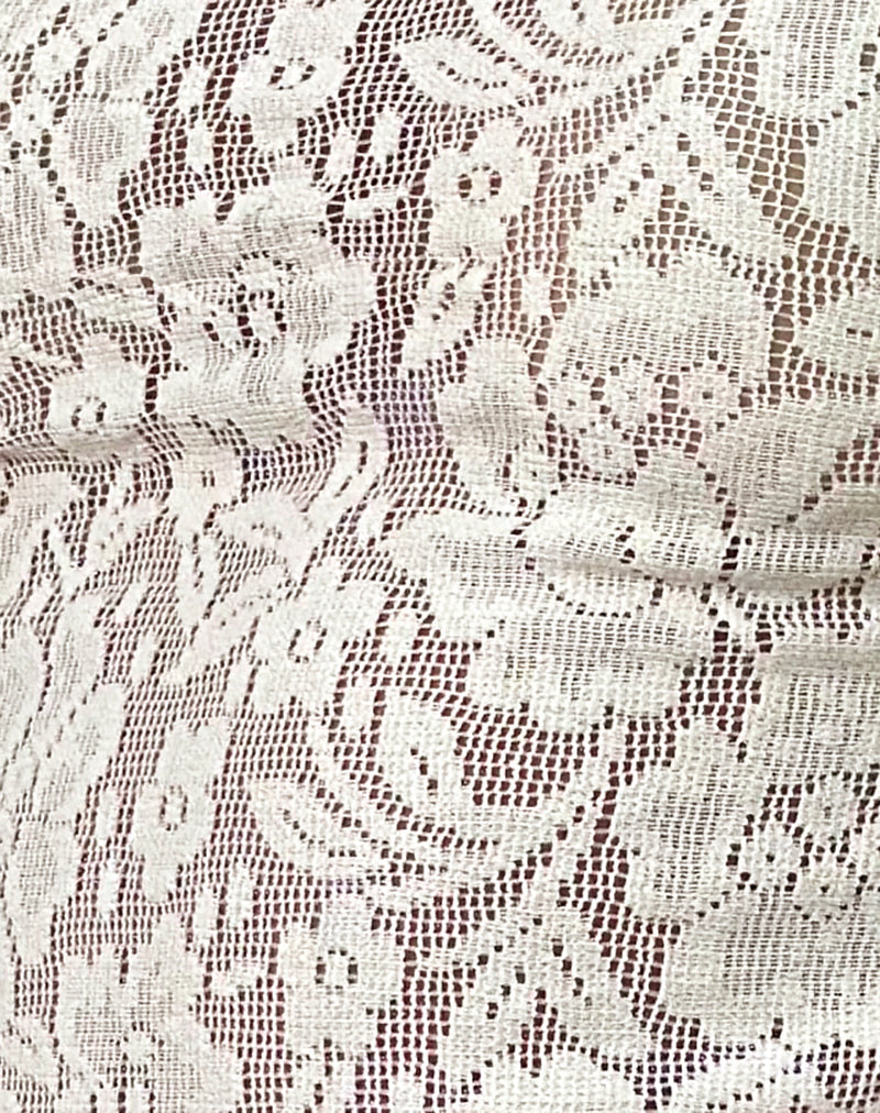 Image of Halfi Long Sleeve Top in Hibiscus Crochet Lace Ivory