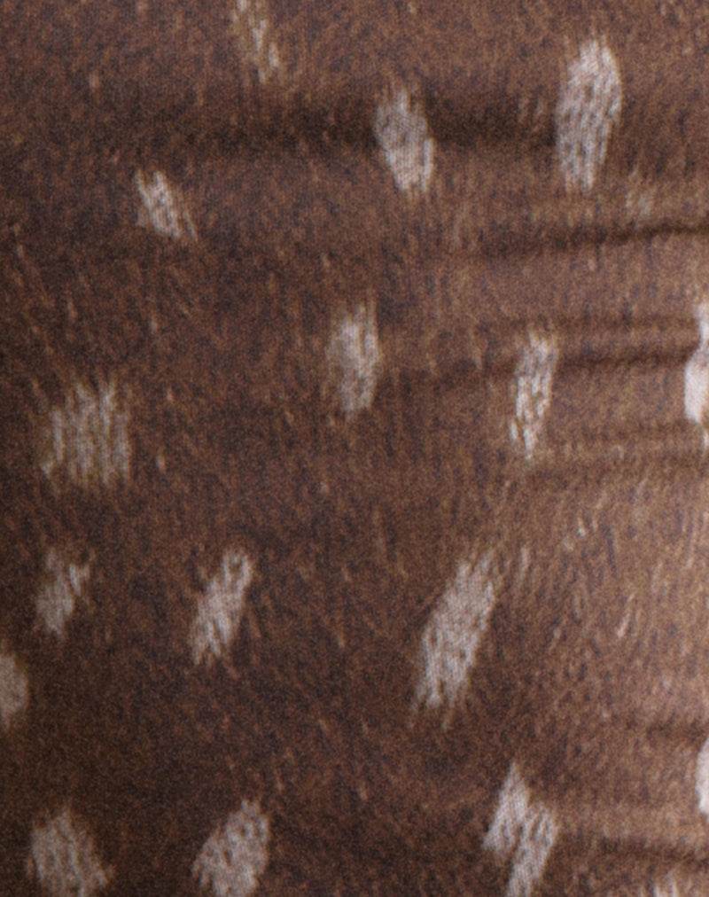 Image of Handira Top in Mesh Blurry Deer Brown