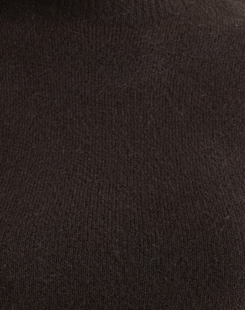 Image of Hanuva Top in Knit Chocolate Brown