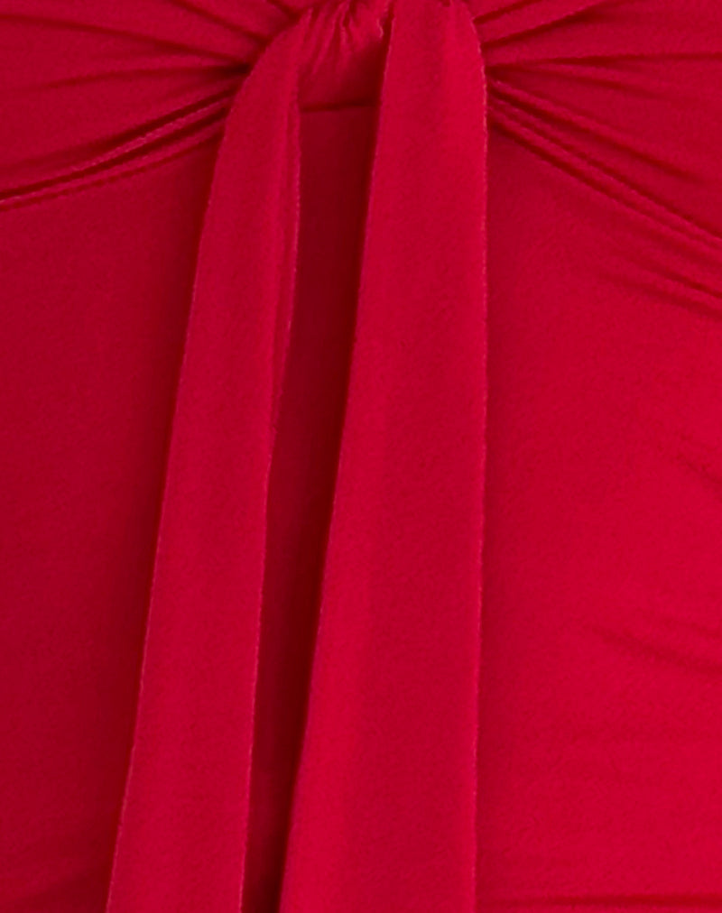 Image of Harlyn Bandeau Top in Slinky Red