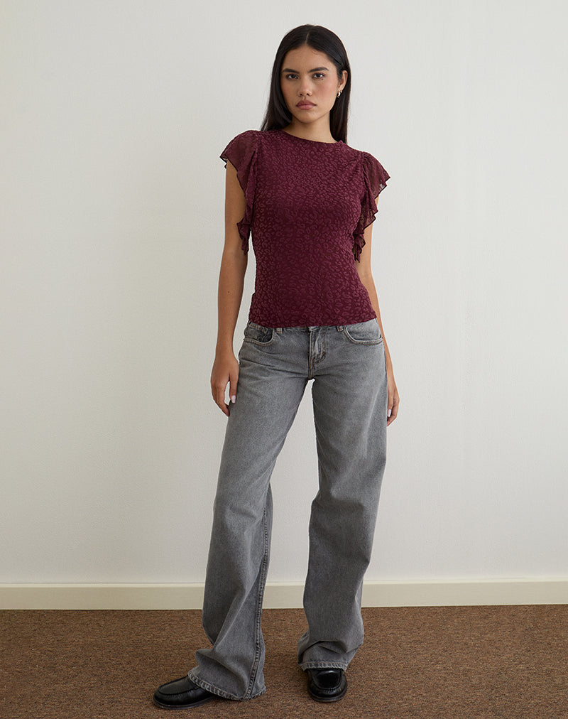 Image of Harsya Top in Flock Mini Leopard Plum