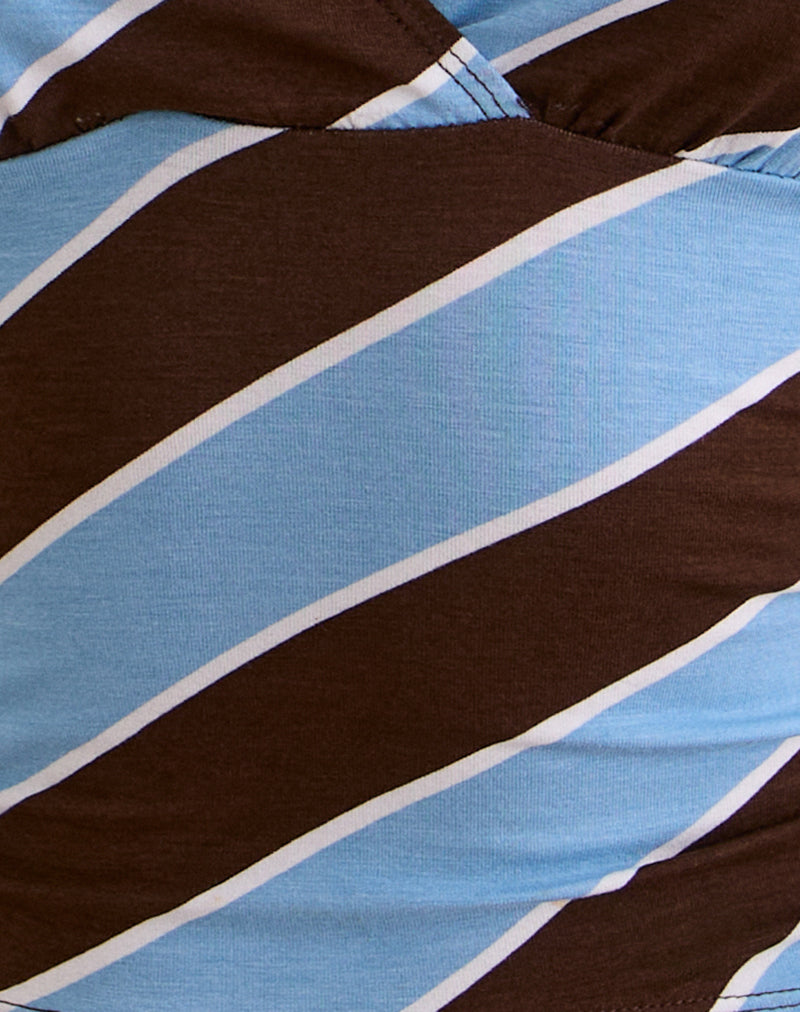Image of Haya Plunge Top in Retro Stripe Blue