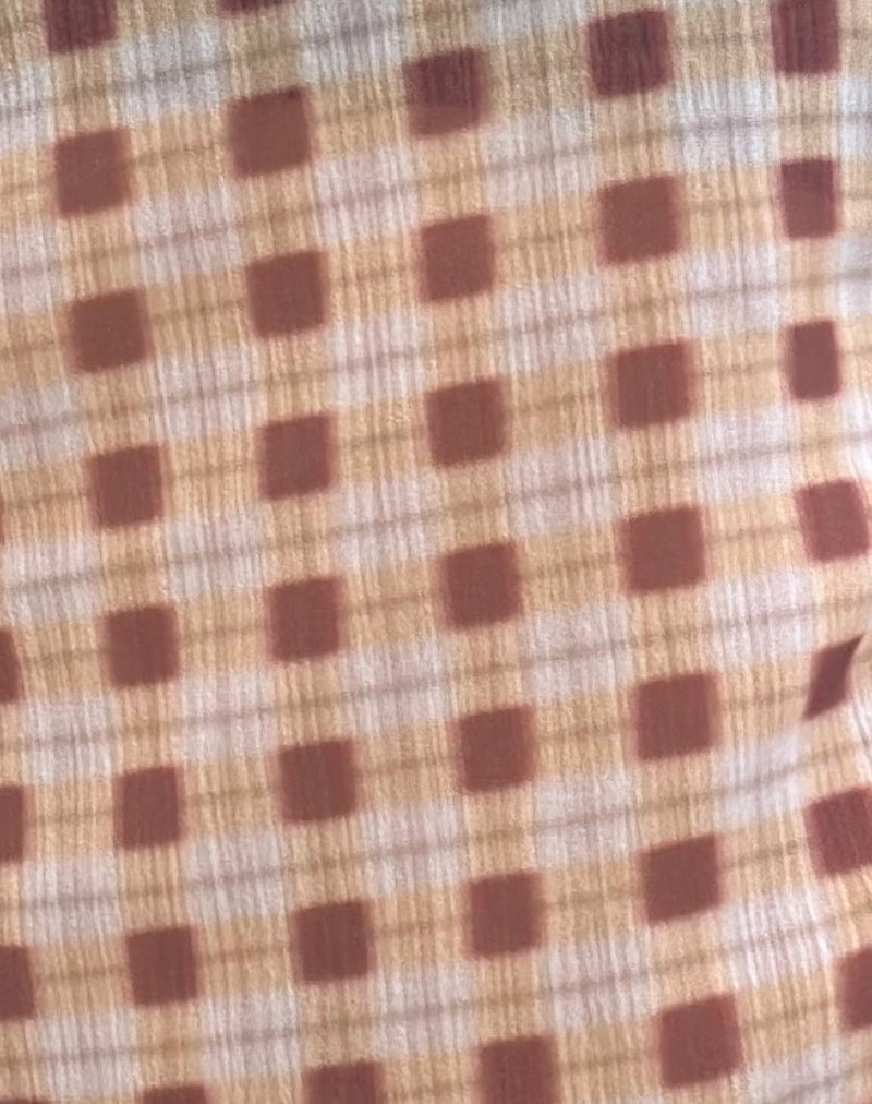 Image of Hea Top in Chiffon Blurred Check Peach