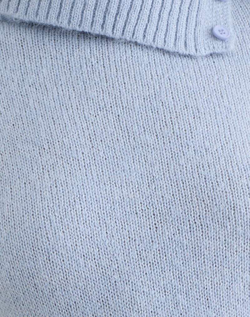 Image of Hemas Top in Glitter Blue Knit