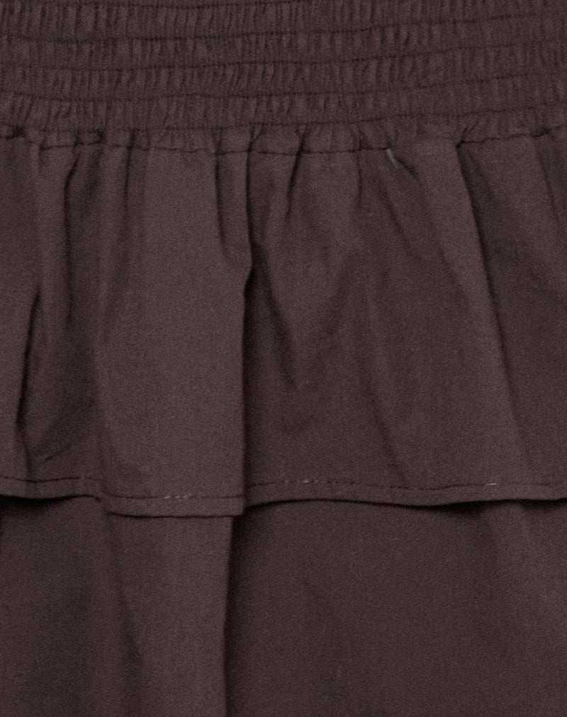 Image of Herais Halterneck Mini Dress in Deep Mahogany