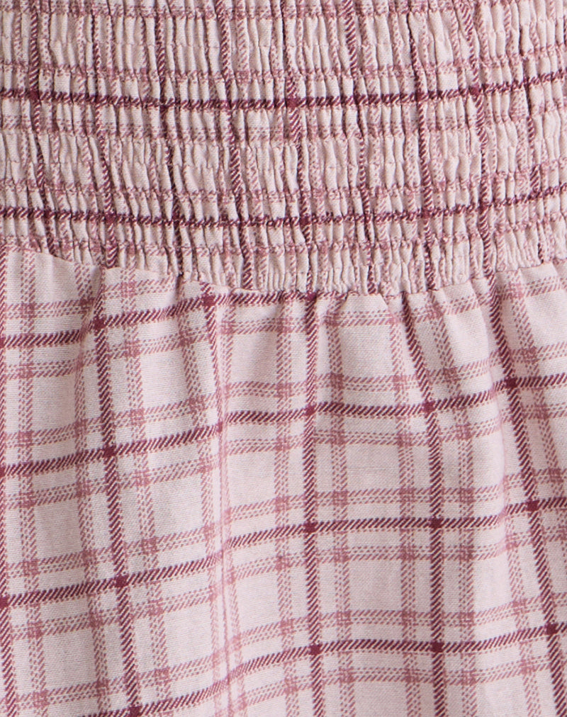 Image of Hevoria Mini Dress in Basic Tartan Pink