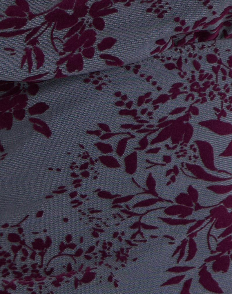 Image of Hineba Top in Fine Leaf Flock Smoke Grey