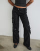 Image of Hojo Linen Cargo Pants in Black