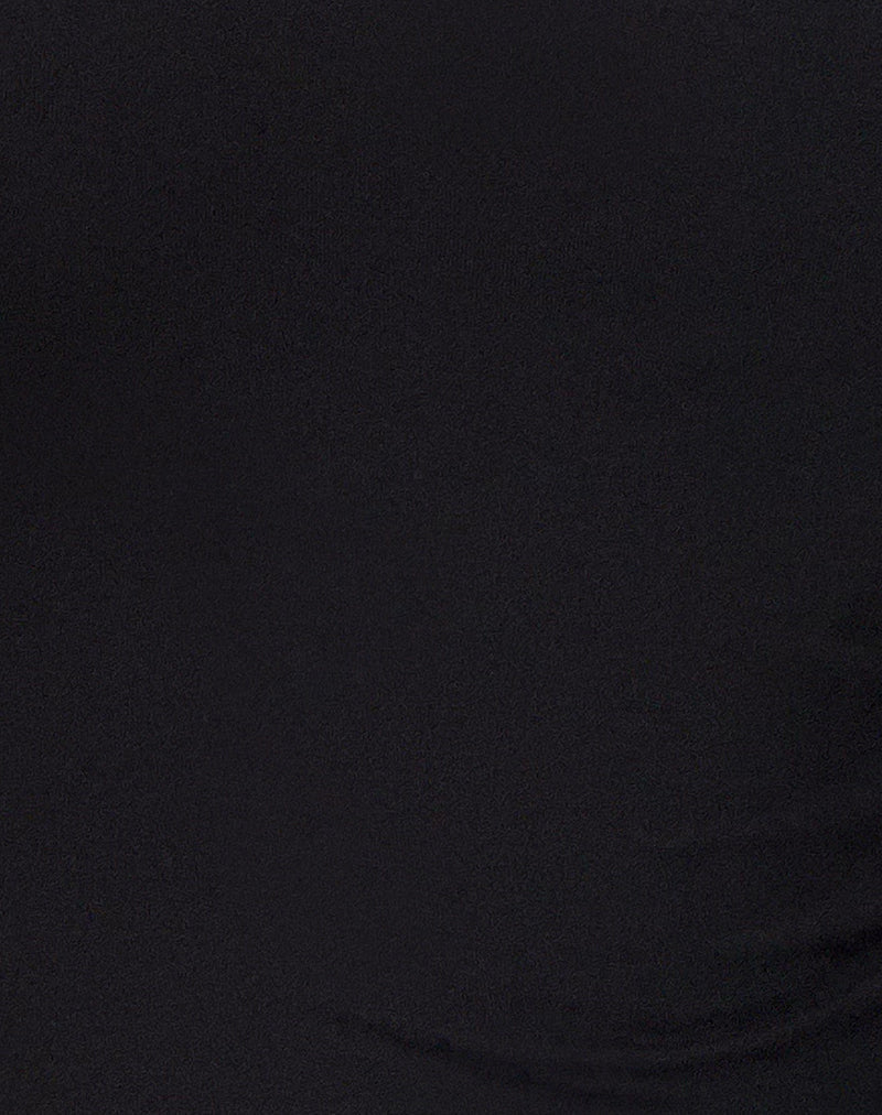 Image of Idra Asymmetric Top in Ribbed Jersey Black