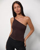Image of Idra Asymmetric Top in Jersey Bitter Chocolate