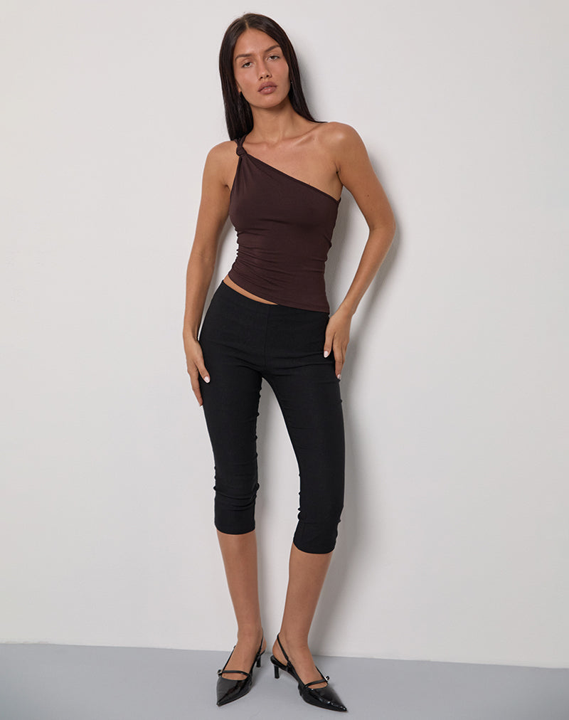 Image of Idra Asymmetric Top in Jersey Bitter Chocolate