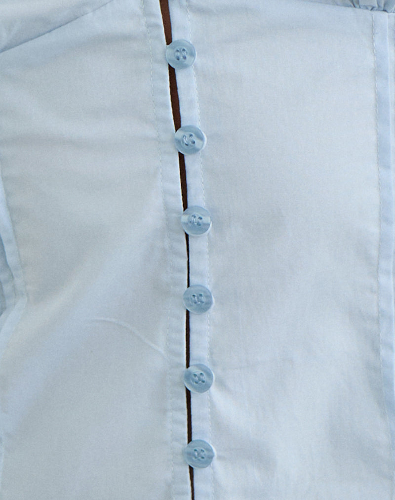 Image of Ilias Corset Top in Poplin Ice Blue