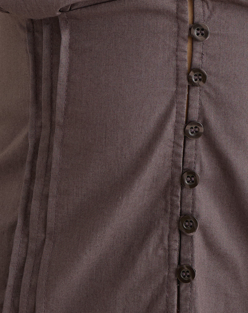 Image of Ilias Corset Top in Poplin Peppercorn