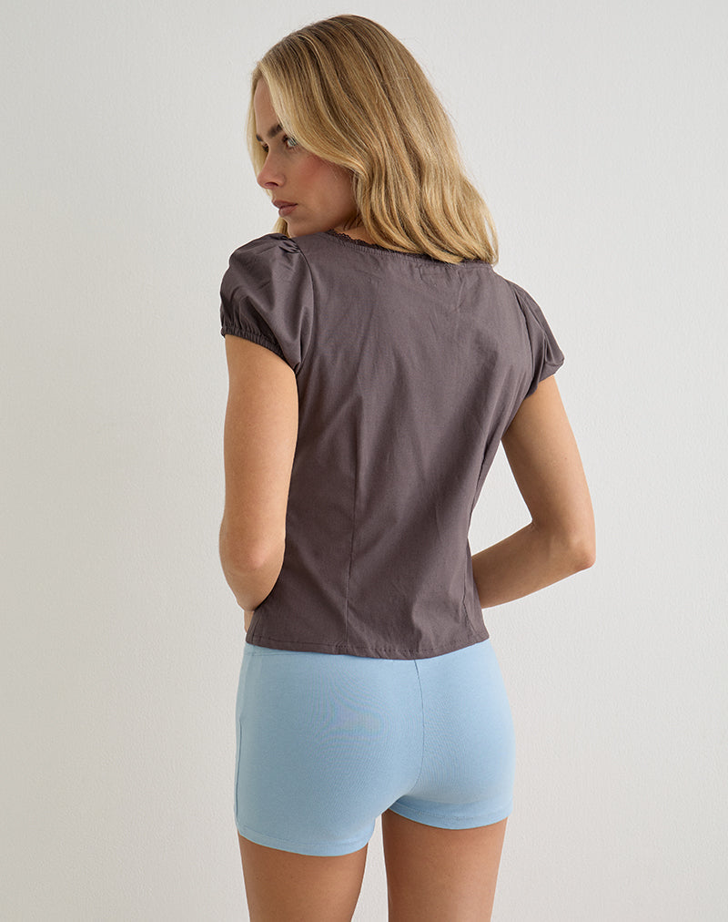 Image of Ilias Corset Top in Poplin Peppercorn
