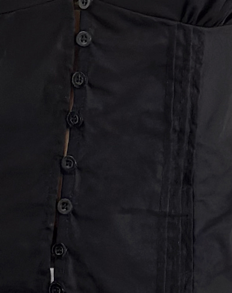 Image of Ilias Corset Top in Poplin Black