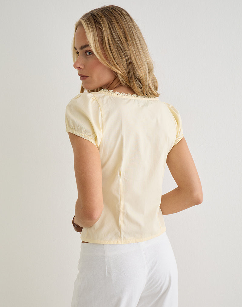 Image of Ilias Corset Top in Poplin Buttermilk