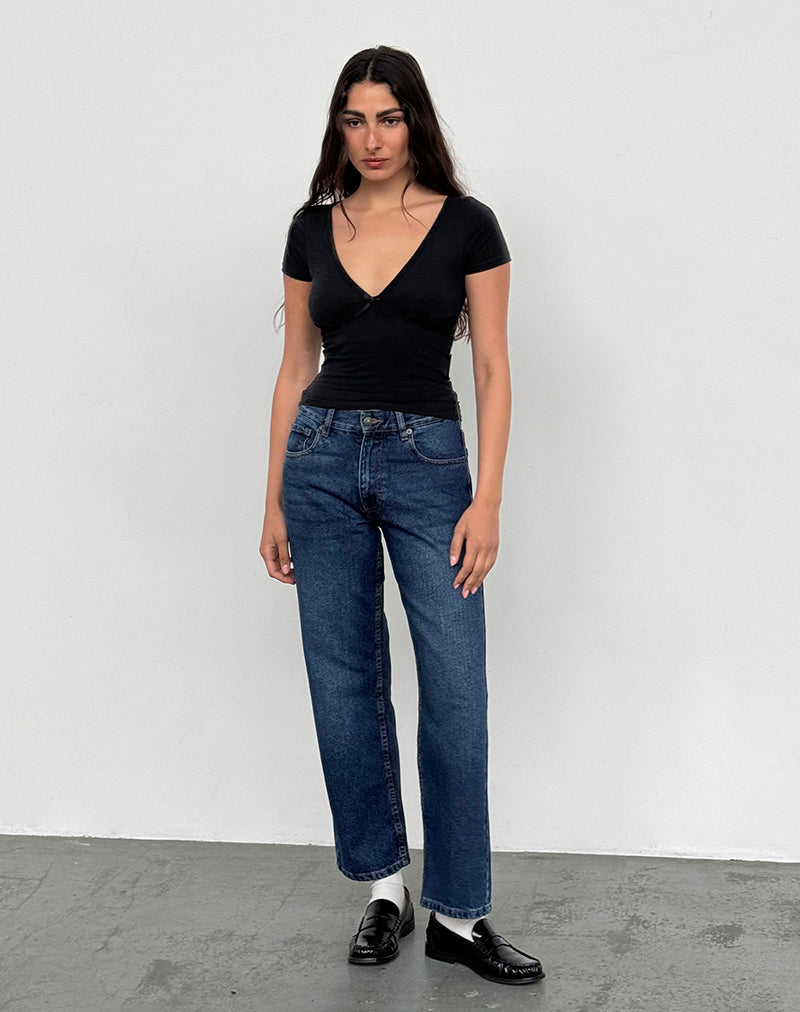 Image of Mid Rise Awkward Parallel Jeans in Mid Blue Used