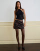 Image of Iniya Mini Skirt in Jacquard Dark Purple Floral