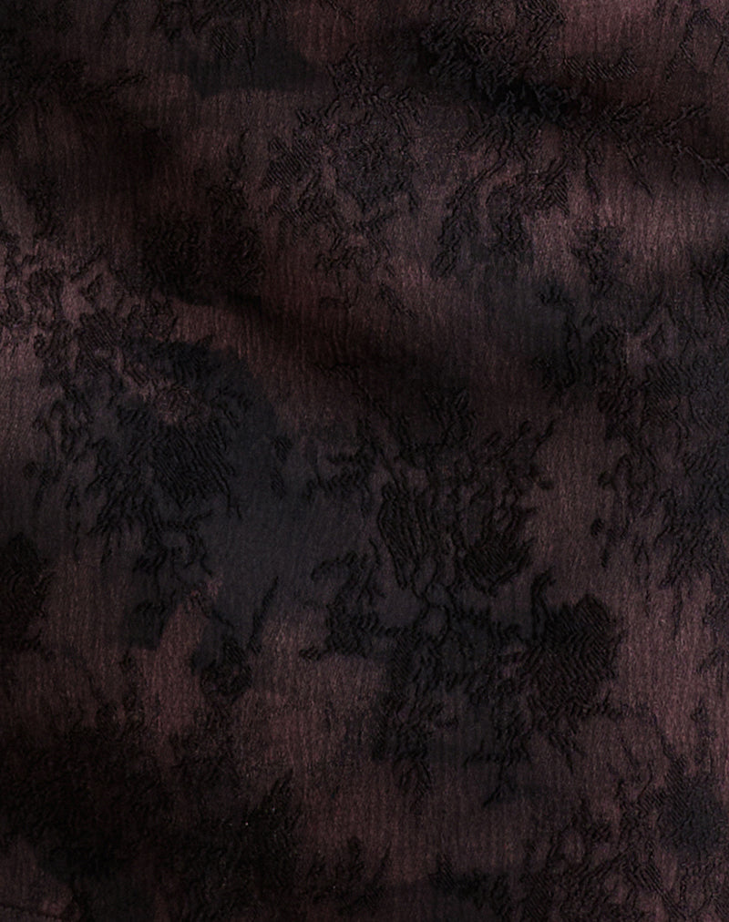Image of Iniya Mini Skirt in Jacquard Dark Purple Floral