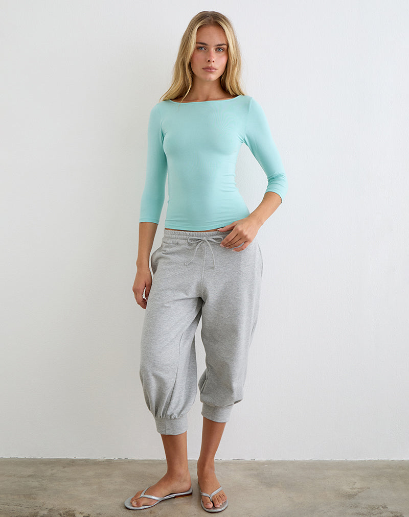 Image of Kamsy Cropped Jogger in Grey Marl