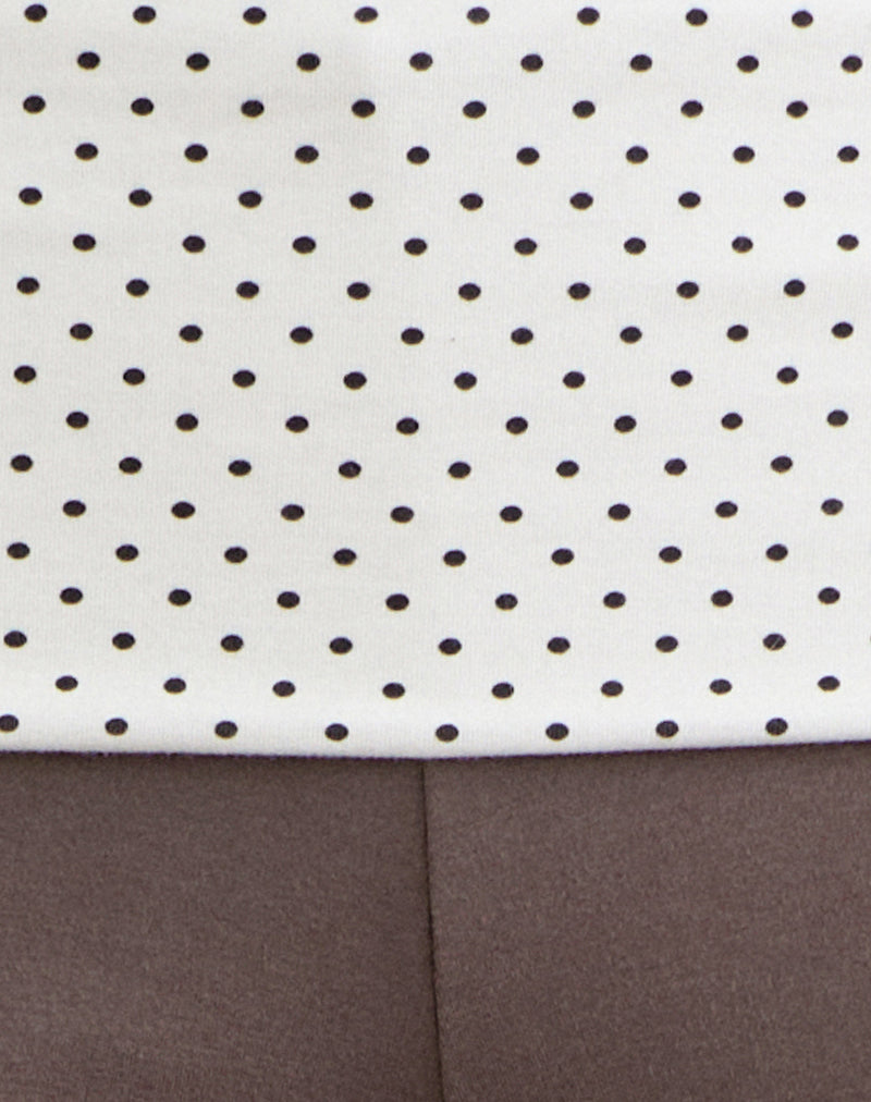 Image of Coreta Foldover Trouser in Peppercorn with White Polka Dots Waistband