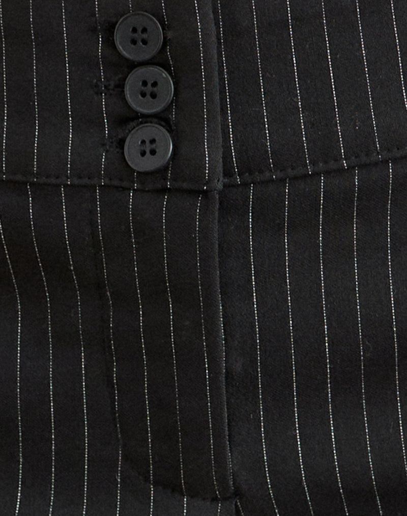 Image of Janei Hot Pants in Tailoring Pinstripe Black