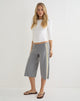 Image of Mino Capri Trouser in Grey with Lemon Yellow Binding