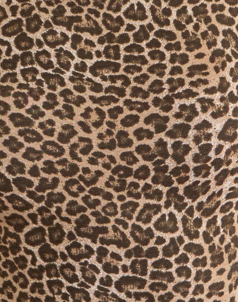 Image of Ione Quarter Sleeve Top in Rar Leopard Brown
