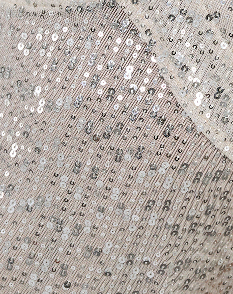 Image of Iranila Asymmetrical Top in Gauzy Sequin Neutral