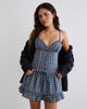 Image of Isamu Top in Medium Tartan Blue
