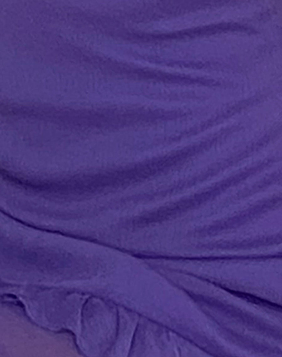 Image of Isobel Rosette Ruffle Mini Dress in Purple Chiffon