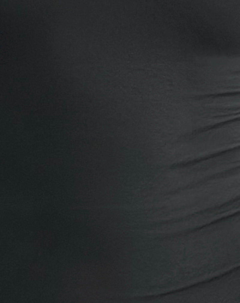 Image of Jael Plunge Long Sleeve Top in Beluga Grey