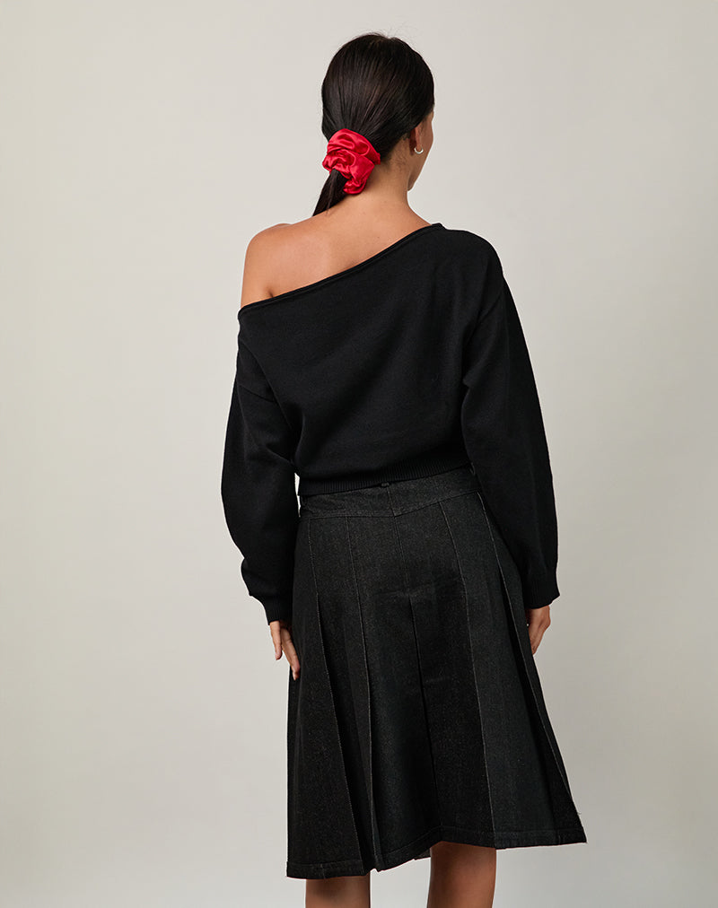 Image of Jalira Asymmetric Cinch Jumper in Black