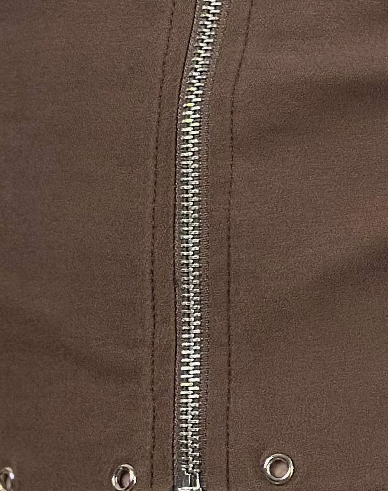 Image of Janae Studded Vest in Tailoring Brown