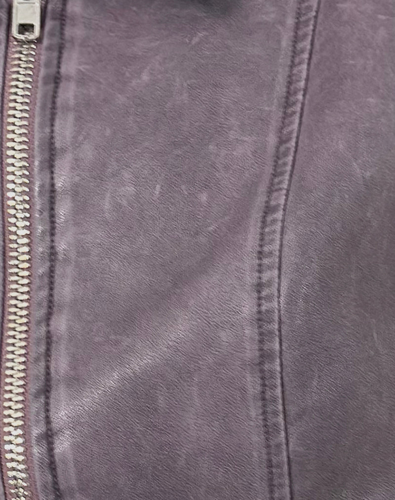 Image of Janae Vest Top in Distressed PU Washed Plum