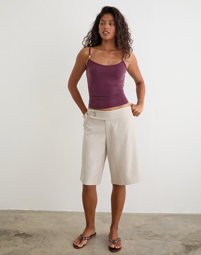 Image of Tora Longline Short with Tie in Tailoring Stone