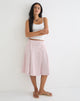Image of Babete Pleat Midi Skirt in Cotton Twill Soft Pink