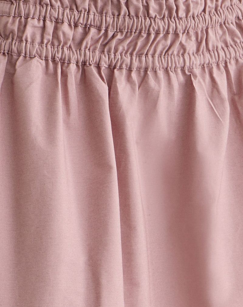 Image of Khimar Gathered Midi Skirt in Poplin Dusty Rose