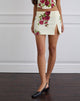 Image of Pravara Mini Skirt in Bouquet Roses Cream