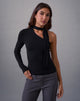 Image of Jayahe One Sleeve Top in Rayon Jersey Black