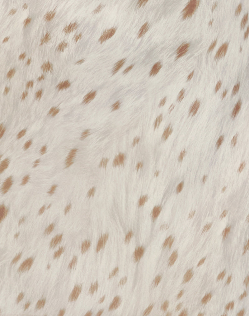 Image of Jenat Mini Dress in Ivory Bambi Print with Scarf