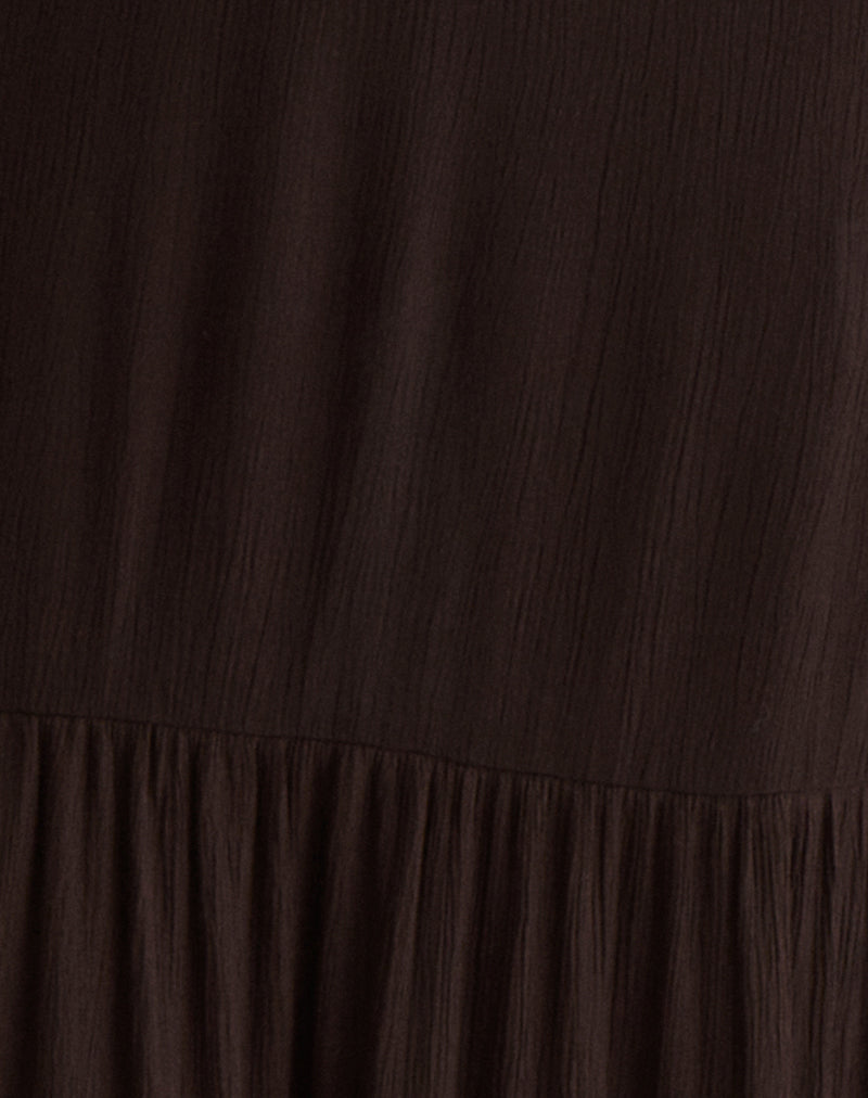 Image of Jenesis Maxi Dress in Crinkle Bitter Chocolate