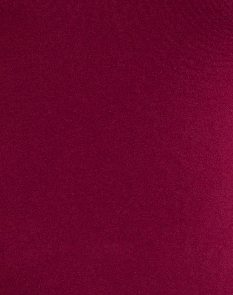 Image of Jenji Long Sleeve Top with Pearl Button in Burgundy
