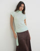 Image of Jian Top with Buckle Waist in Sheer Knit Mint