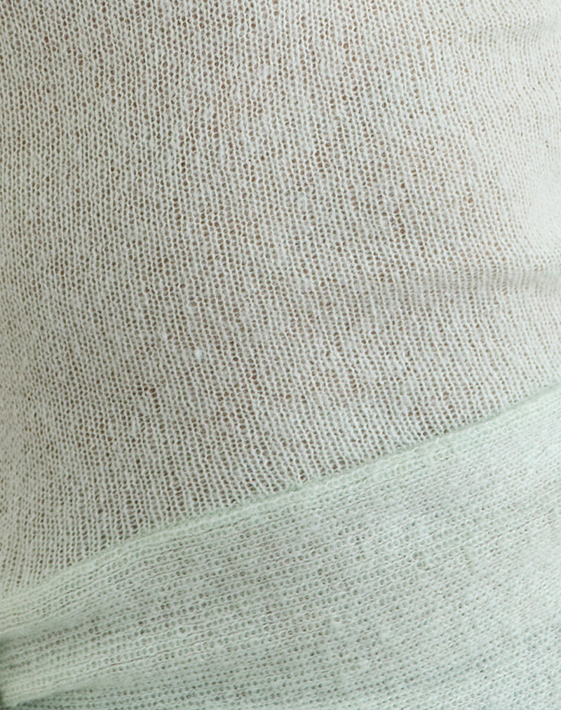 Image of Jian Top with Buckle Waist in Sheer Knit Mint