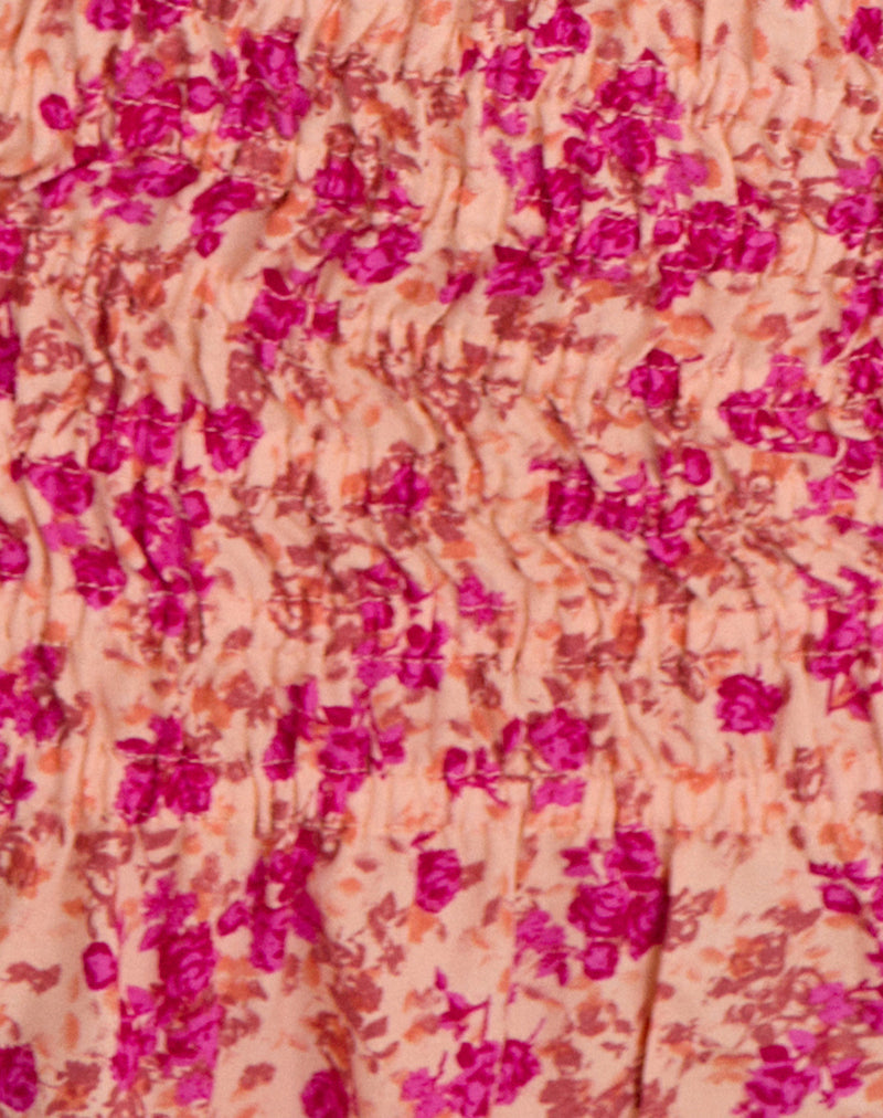 Image of Nalesa Mini Skirt in Dark Wild Flower Cantaloupe