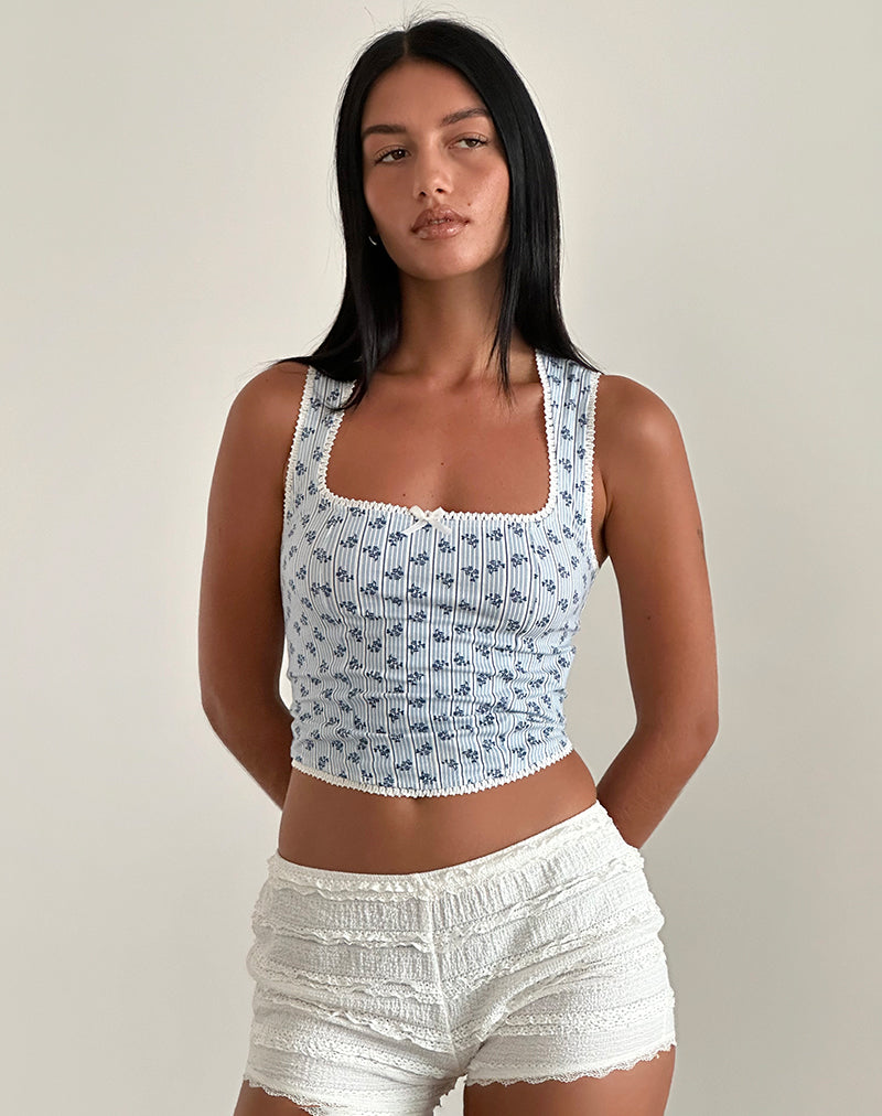 Image of Jinisia Corset Top in Floral Stripe