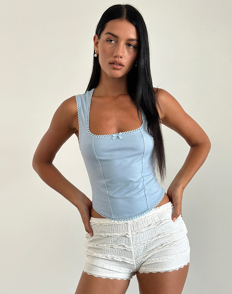 Image of Jinisa Corset Top in Nantucket Blue