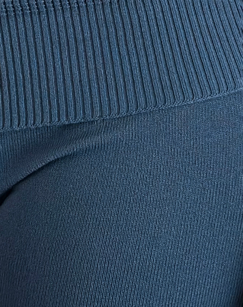 Image of Hallie Knitted Hot Pants in Ocean Storm